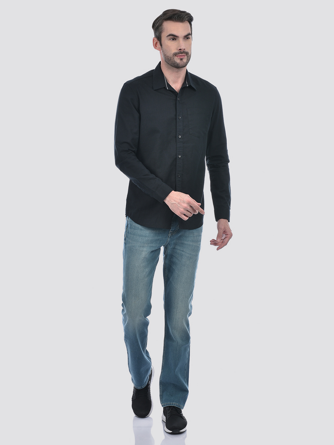 Numero Uno Men Solid Black Shirt
